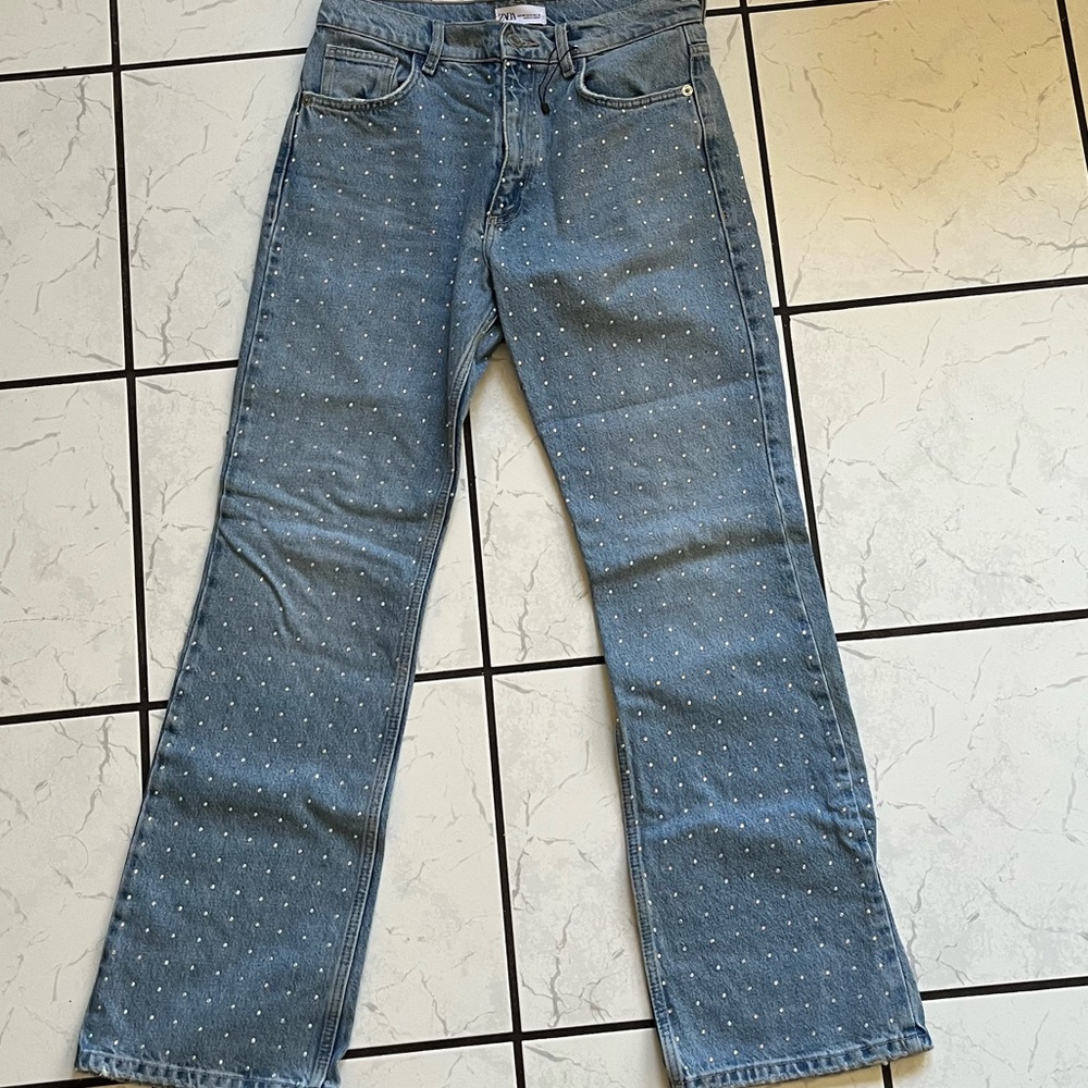 Zara sparkly rhinestone jeans